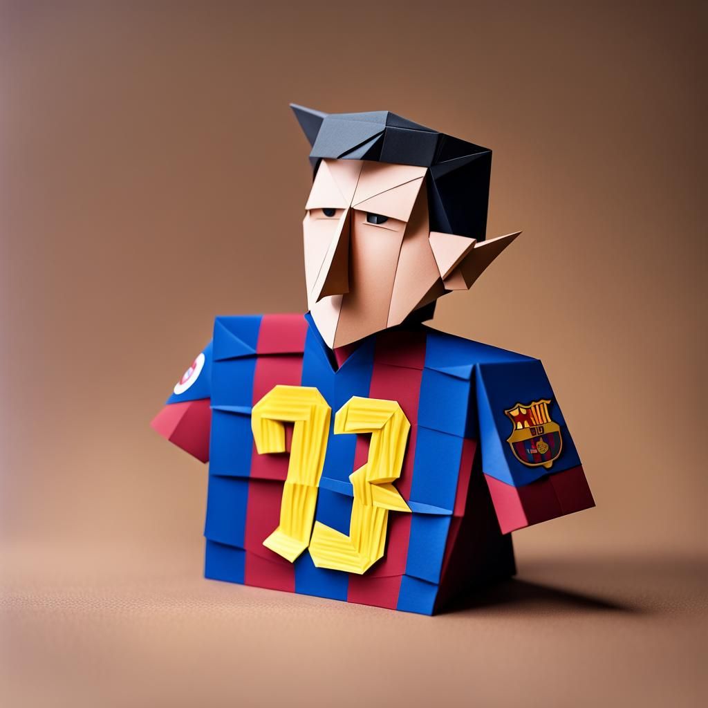 Messi Celebrates Champions League Win: Origami Style