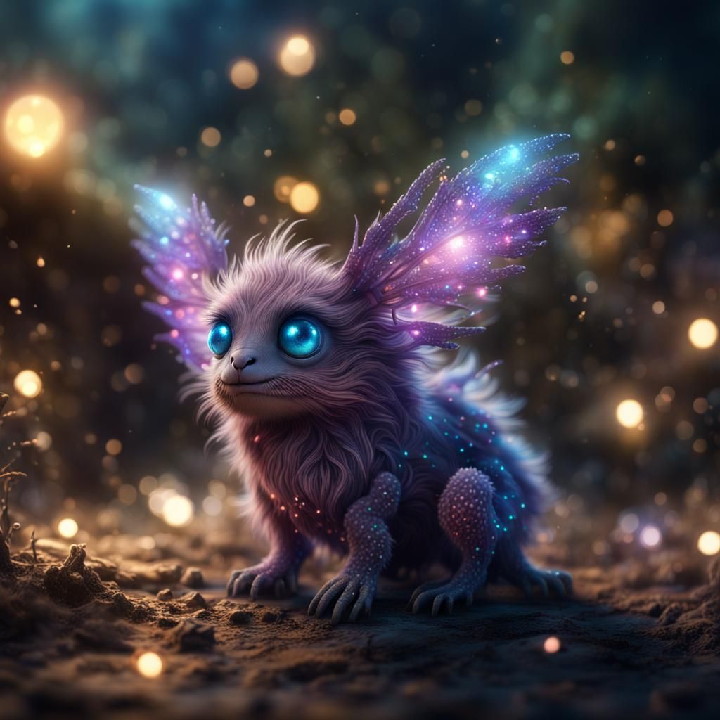 Mystical Fuzzy Creature in a Magical World
