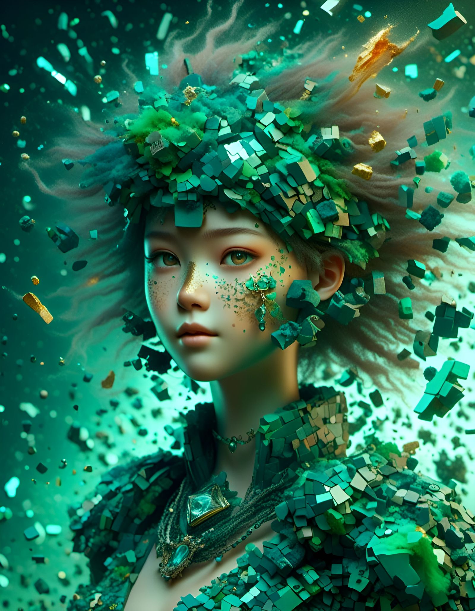 Constructor made of malachite and terracotta 1