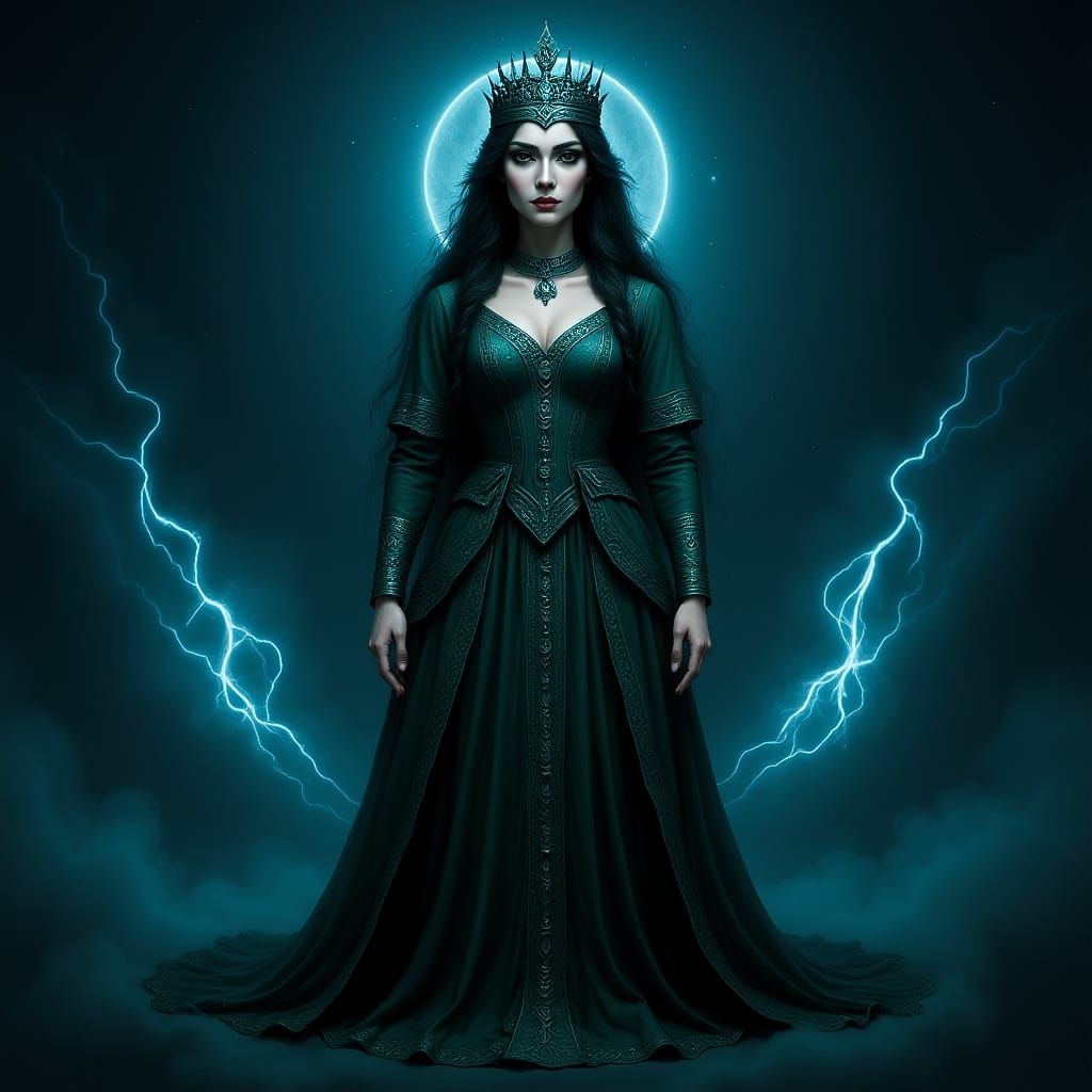 Enchanted Maori Priestess in Cosmic Atmosphere