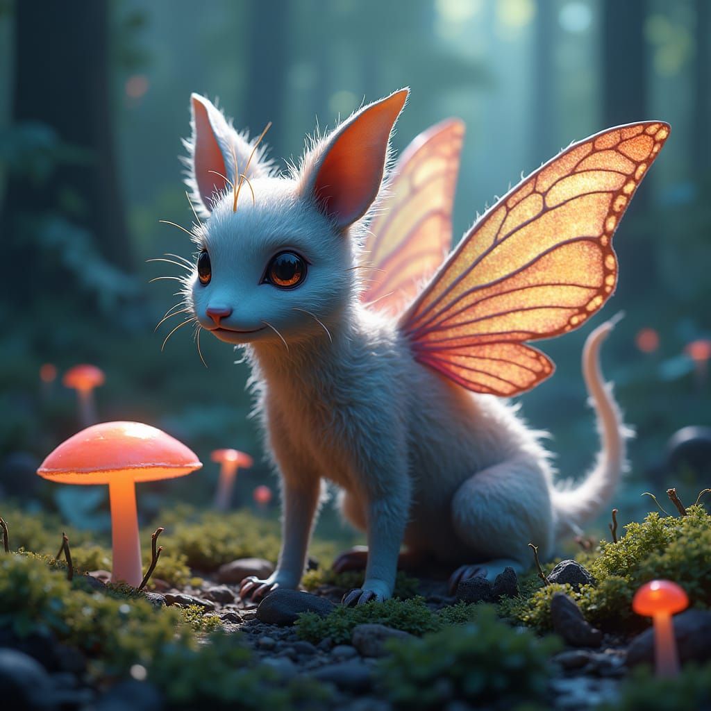 Mystical Hybrid Creature in Alien Landscape