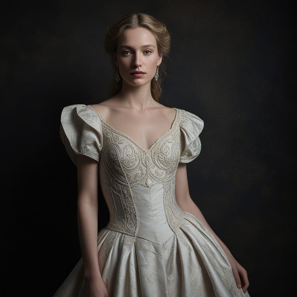 Elegant Caucasian Woman in Fine Art Photography Style