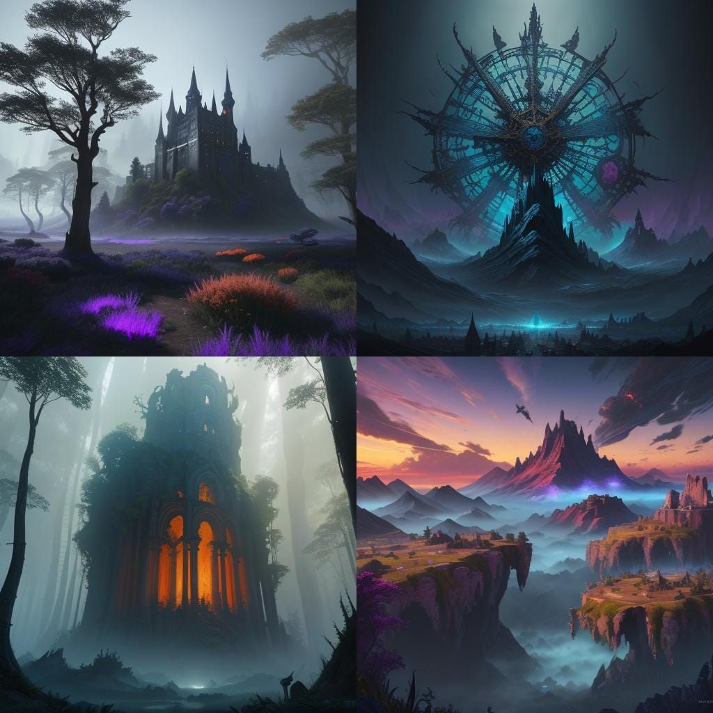 Fantastical Detailed Matte Painting in Deep Color