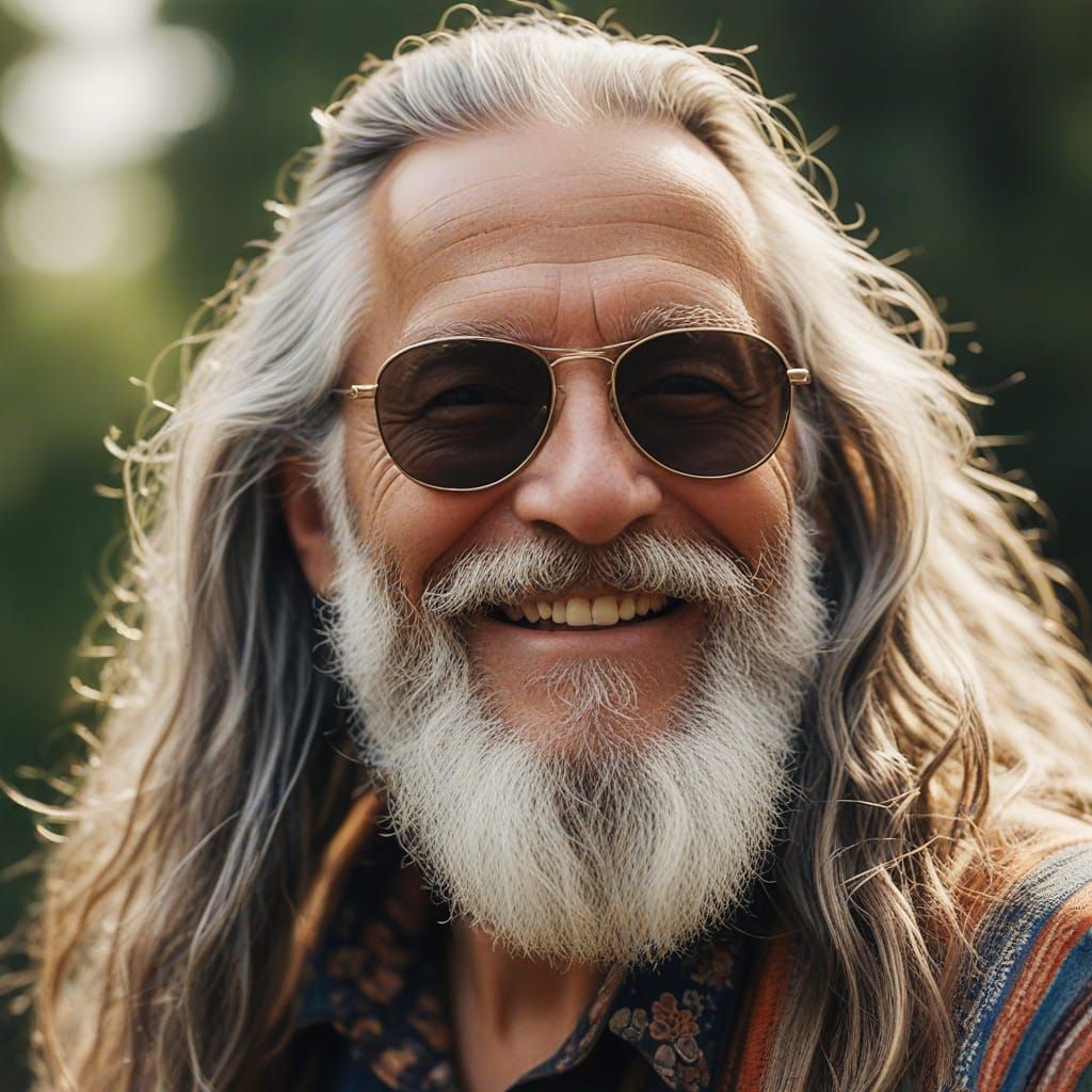 Hippie Old Man