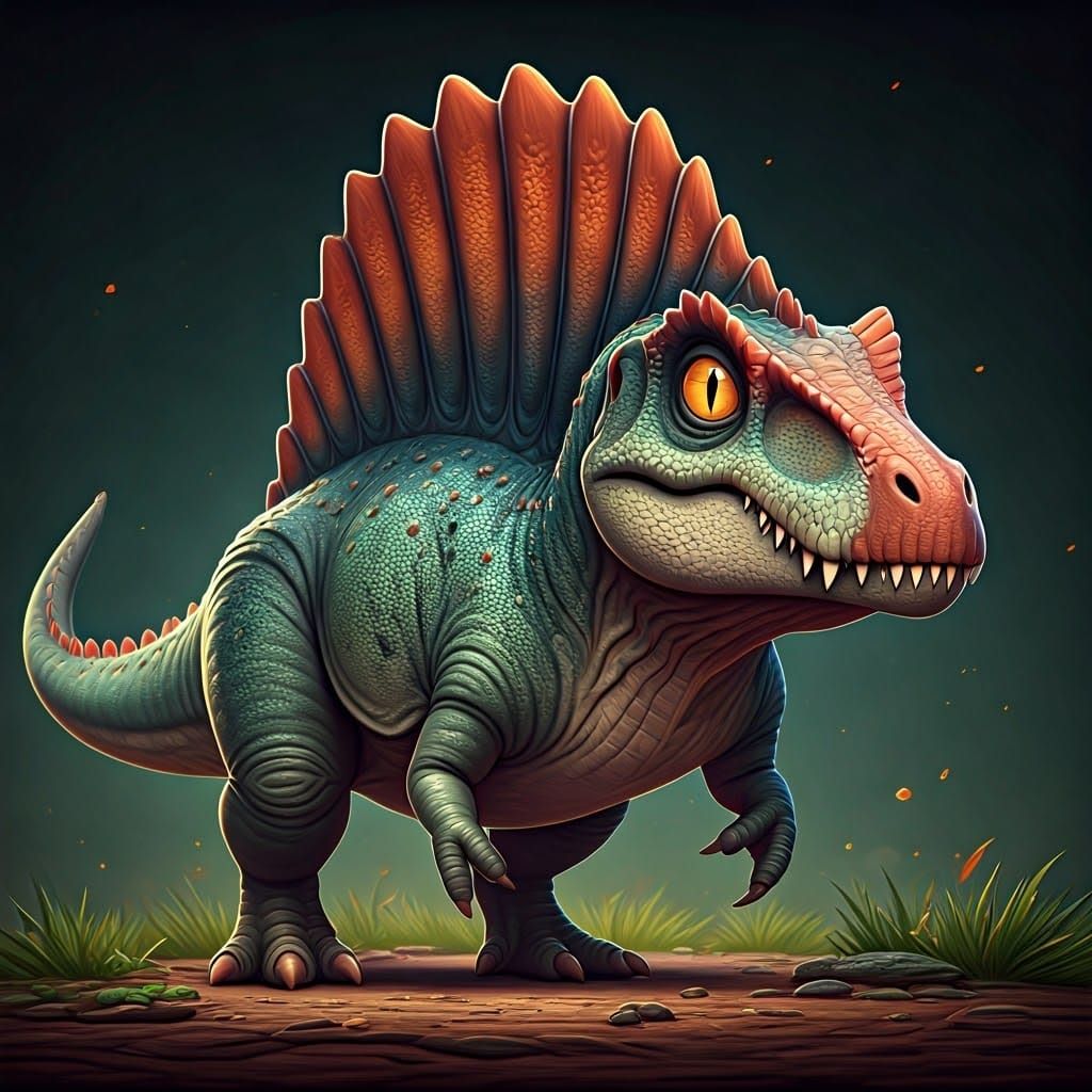 Cute Chibi Spinosaur in 3D Render