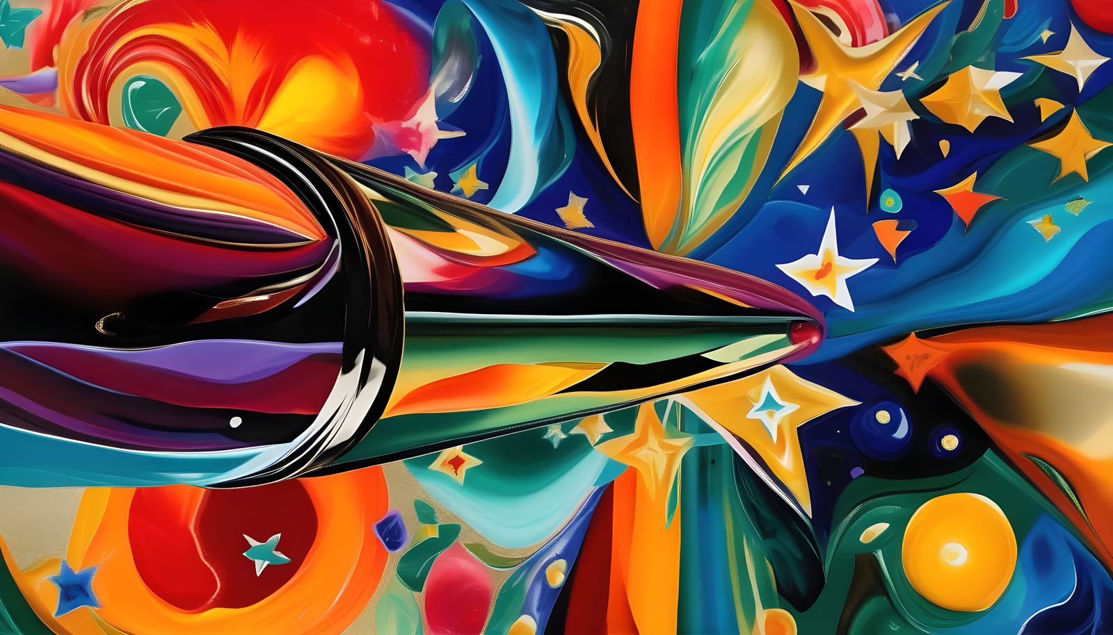 Surreal Cosmic Vortex in Vibrant Oil Painting Style