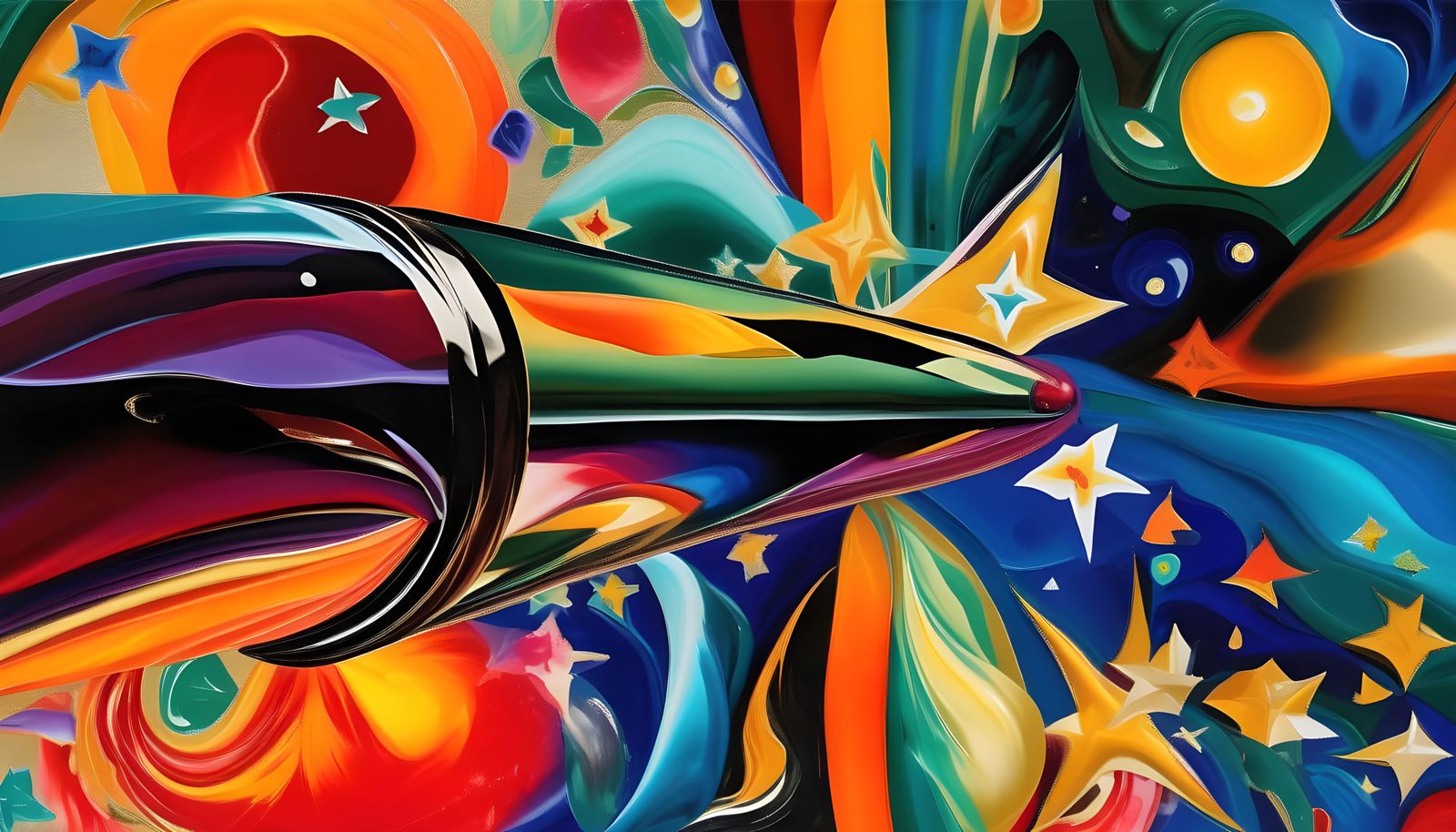 Cosmic Vortex in Miraculous Antipasto Oil Painting