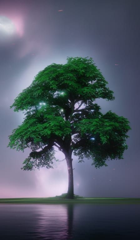 Dramatic Lightning Tree Photograph in 8K Resolution