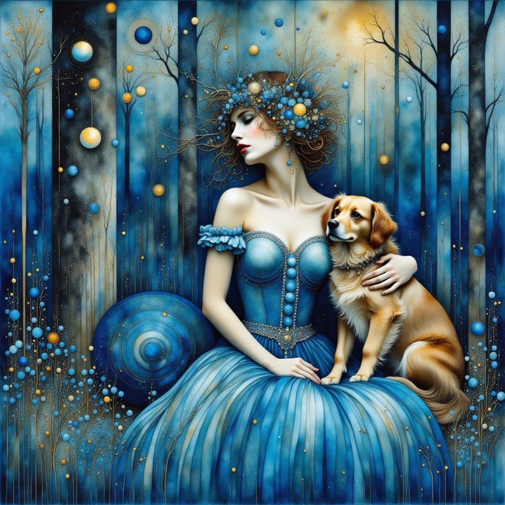 Girl in an Enchanted Forest with Ethereal Glow