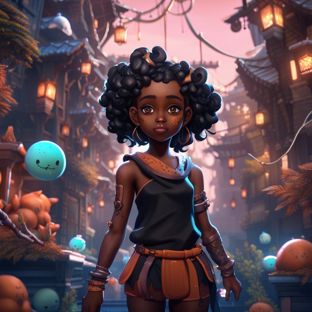 Cute Manga Baddie in Detailed Digital Painting