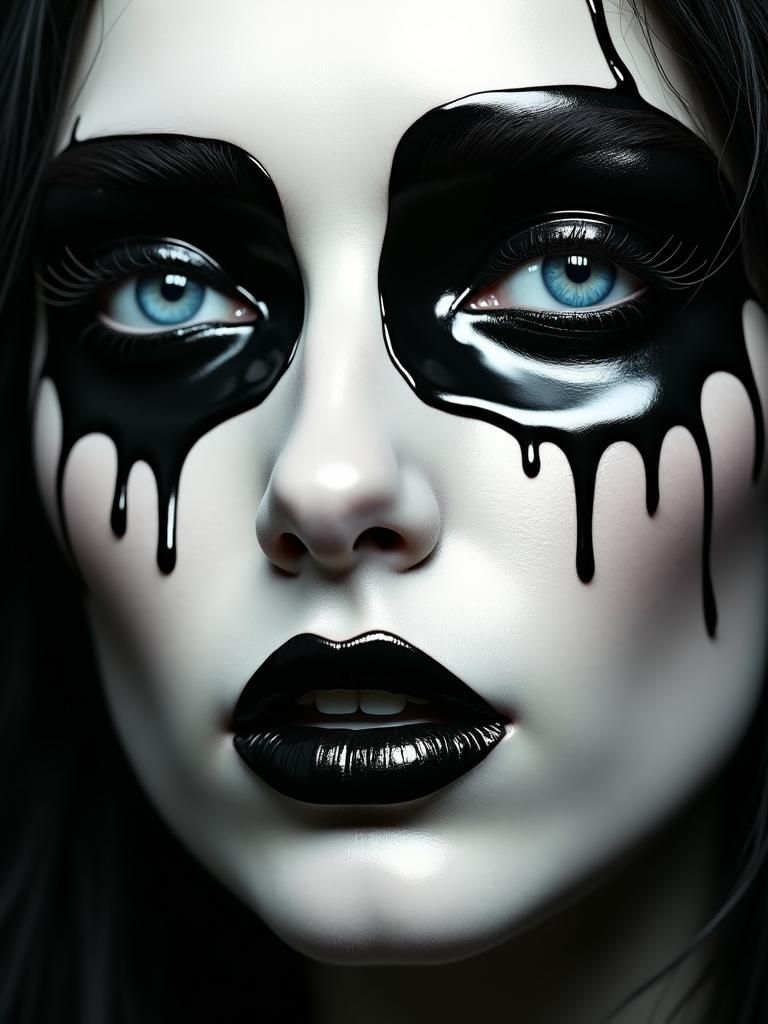 Dramatic Woman Portrait with Striking Makeup