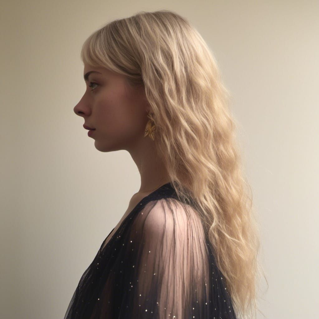 Portrait of a Beautiful Trans Woman with Blonde Hair