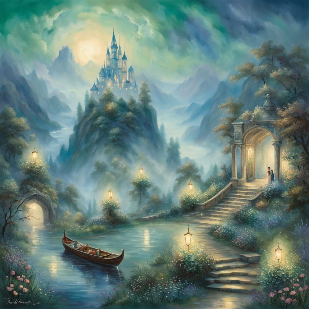 Crystal Perfume Bottle in Ethereal Watercolor