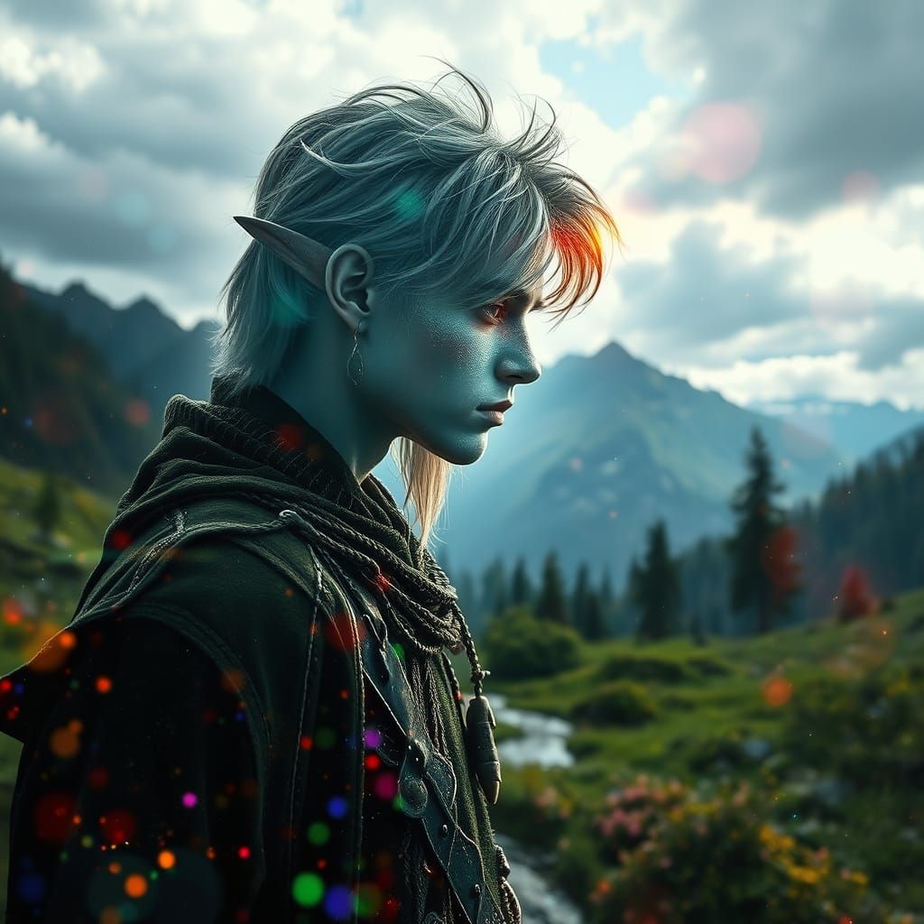 Gritty Fantasy Landscape with Shimmering Reflections