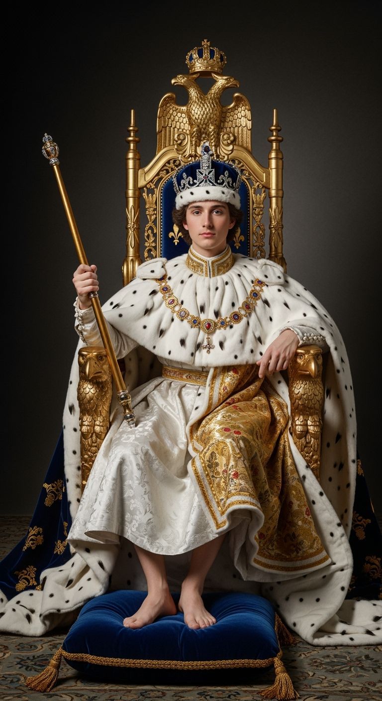 French Emperor on Eagle Throne, Renaissance Portrait