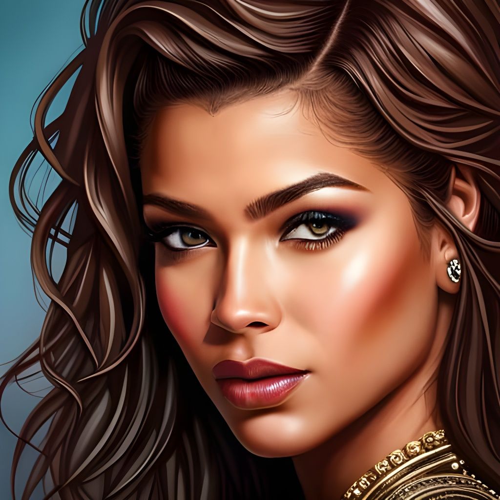 Zendaya Portrait by Christopher Lovell: Hyperdetailed Art