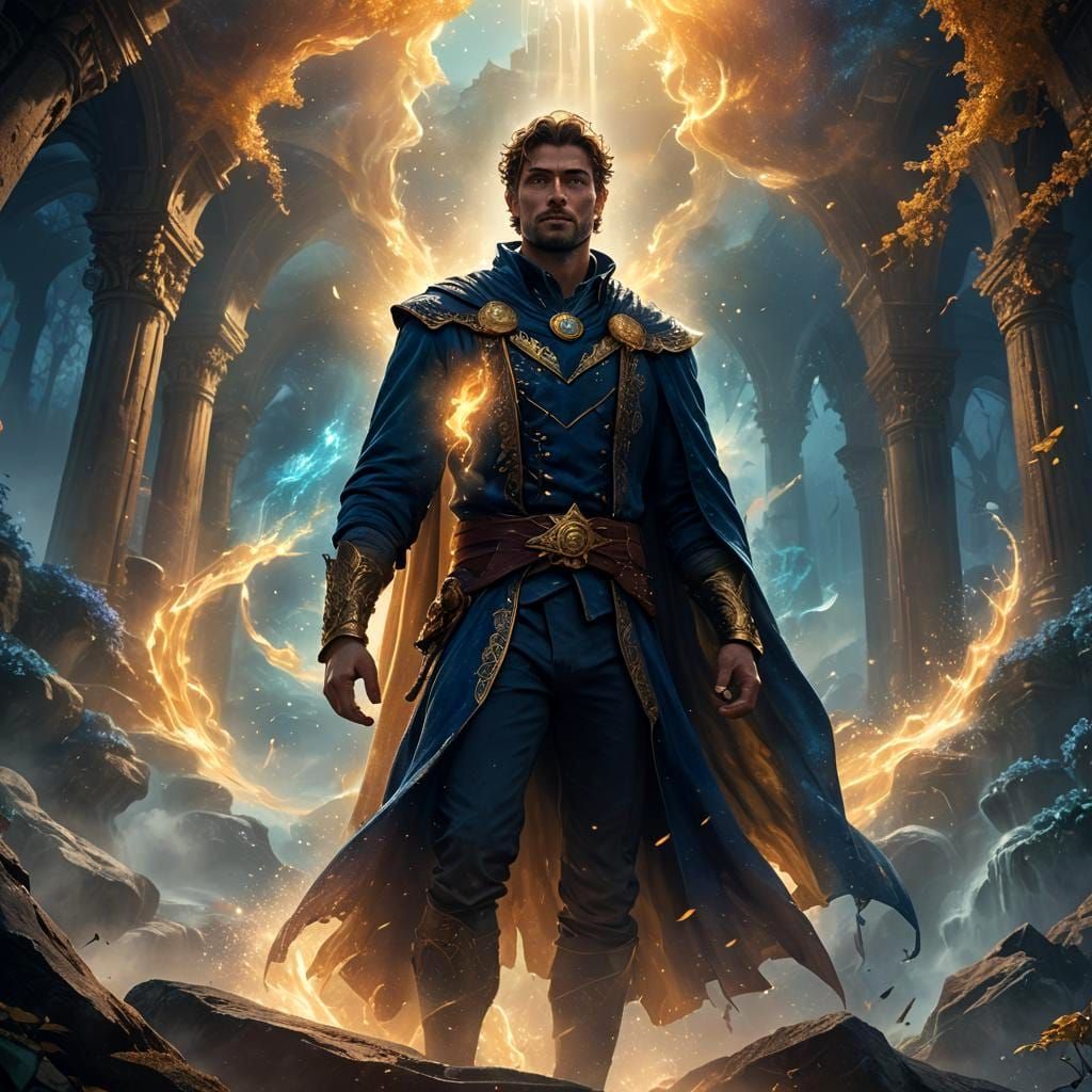 Ethereal Man: Fantasy Art Concept in Deep Color