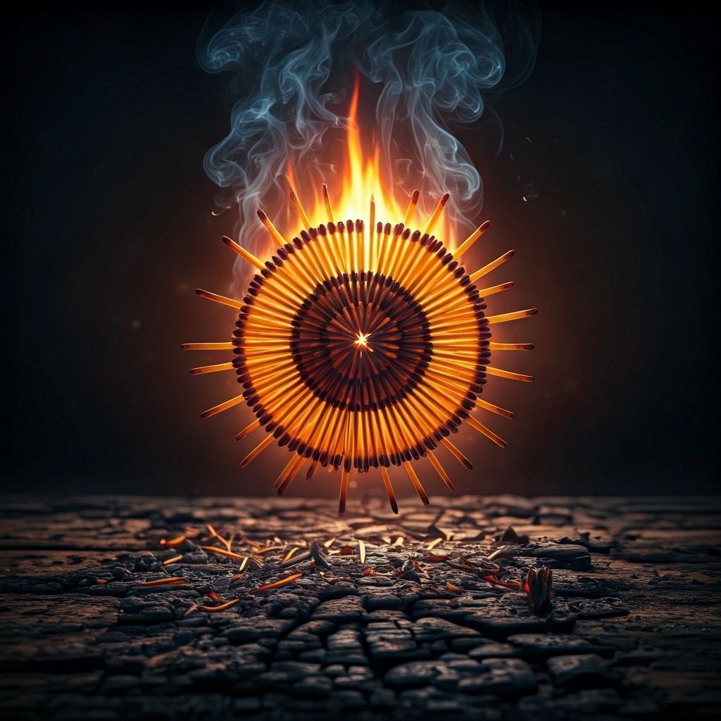 Burning Matchstick Sun: A Pyrotechnic Sphere