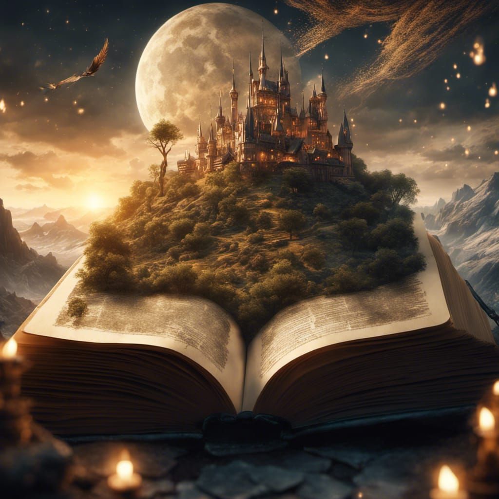 Detailed Fantasy Storybook with Radiant Light