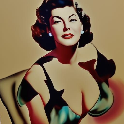 Hyperrealistic Ava Gardner Portrait in Splash Art Style