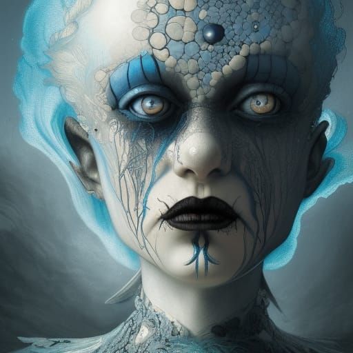 Sad Clown with Intricate Makeup