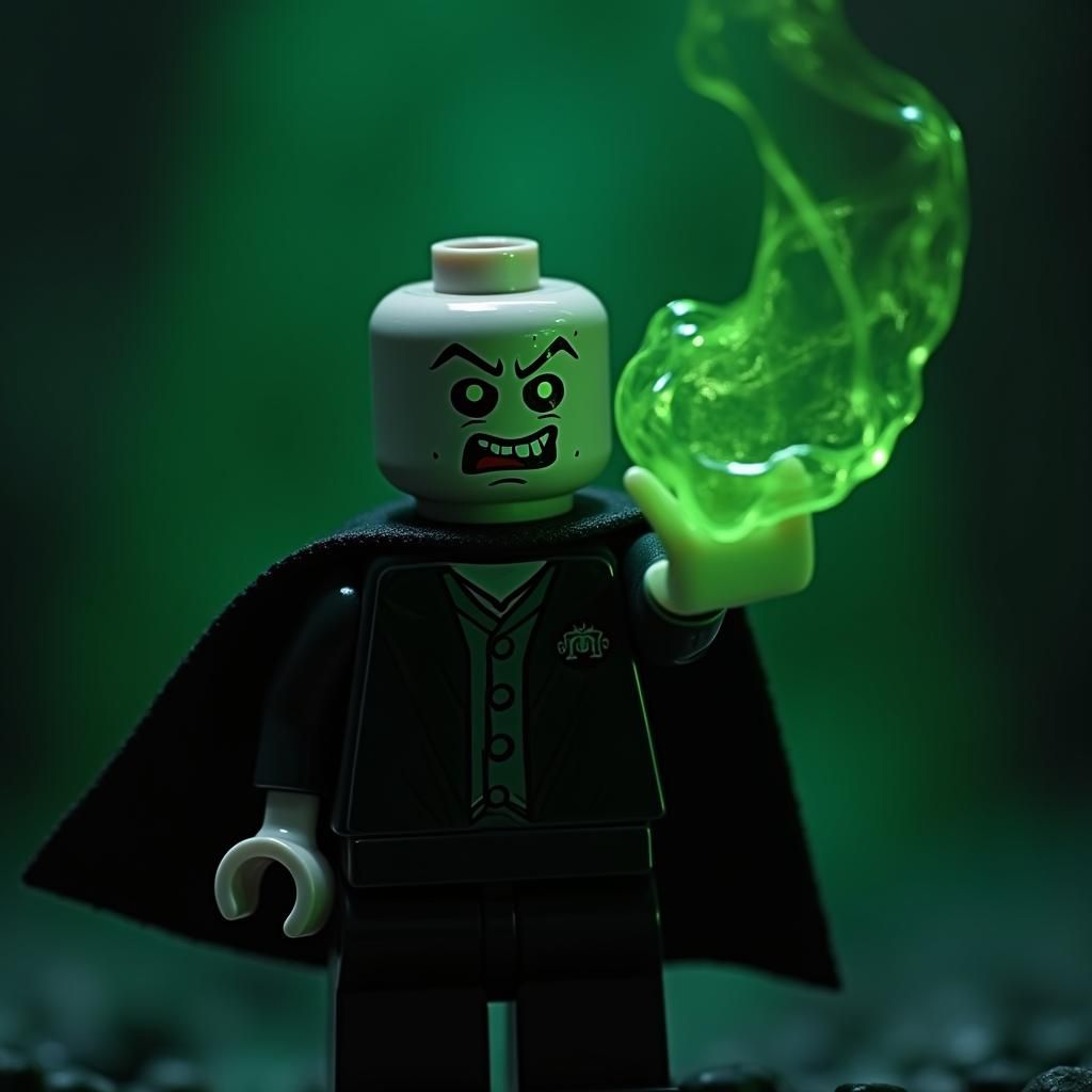 Lego Voldemort Casting a Deadly Spell