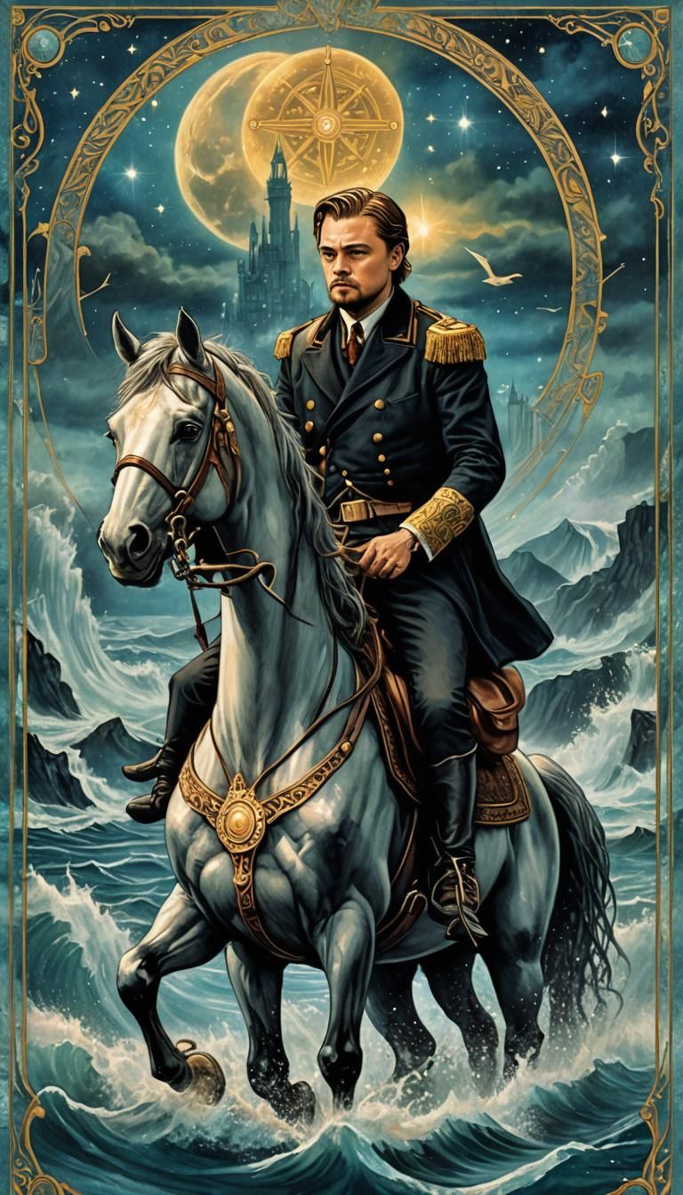 Leonardo DiCaprio as Knight of Cups in Solar Punk Style