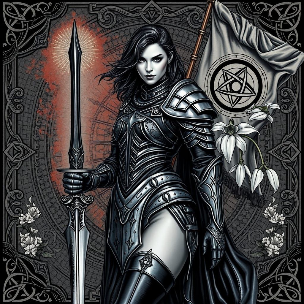 Majestic Gothic Warrior with Excalibur