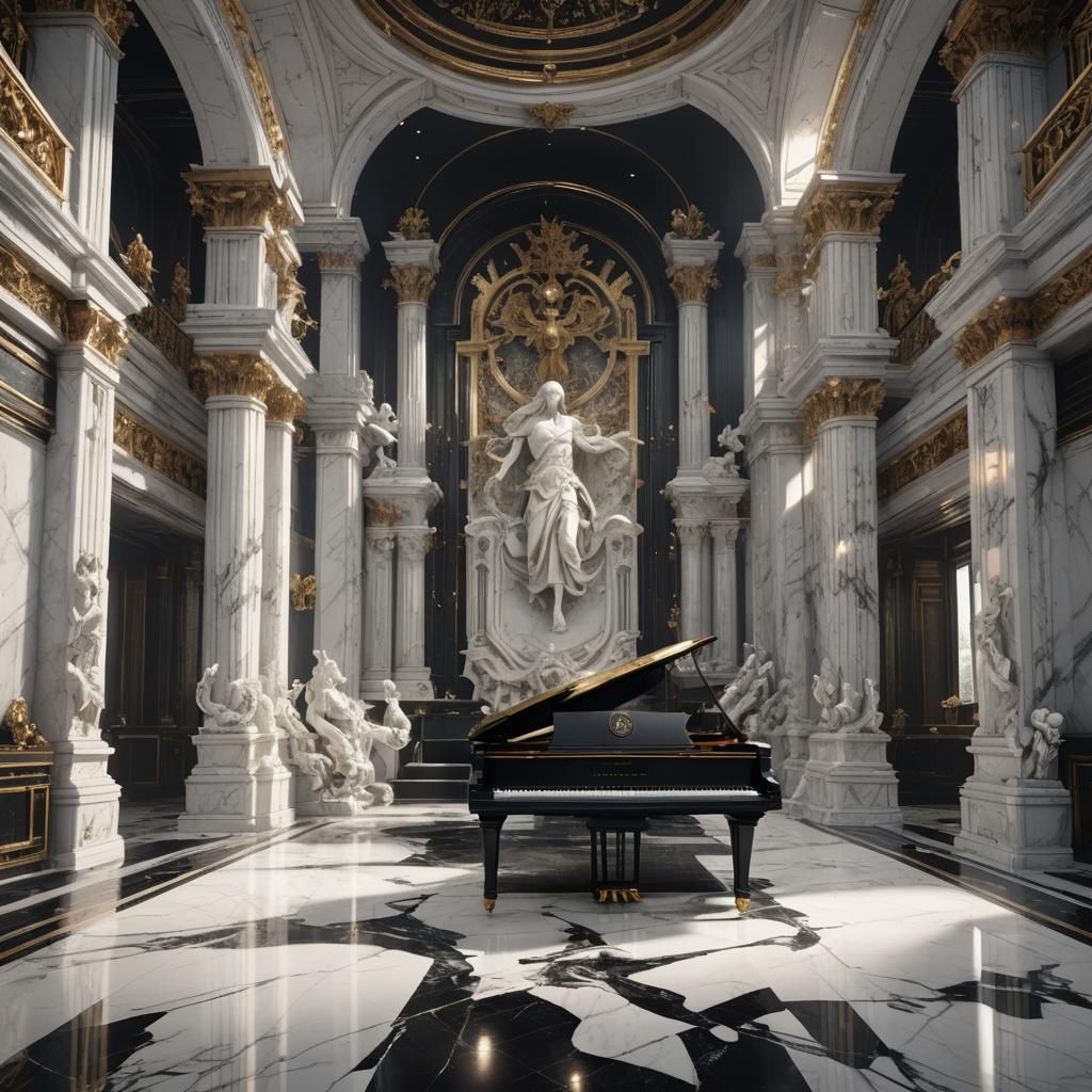 Marble Piano in Grand Hall: Concept Art