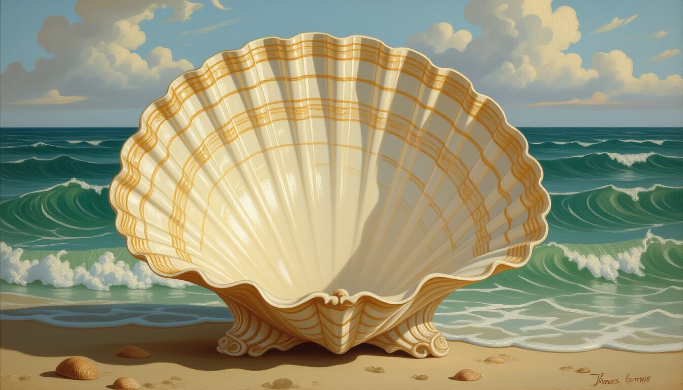 Botticelli-Inspired Seashell: A Renaissance Vision