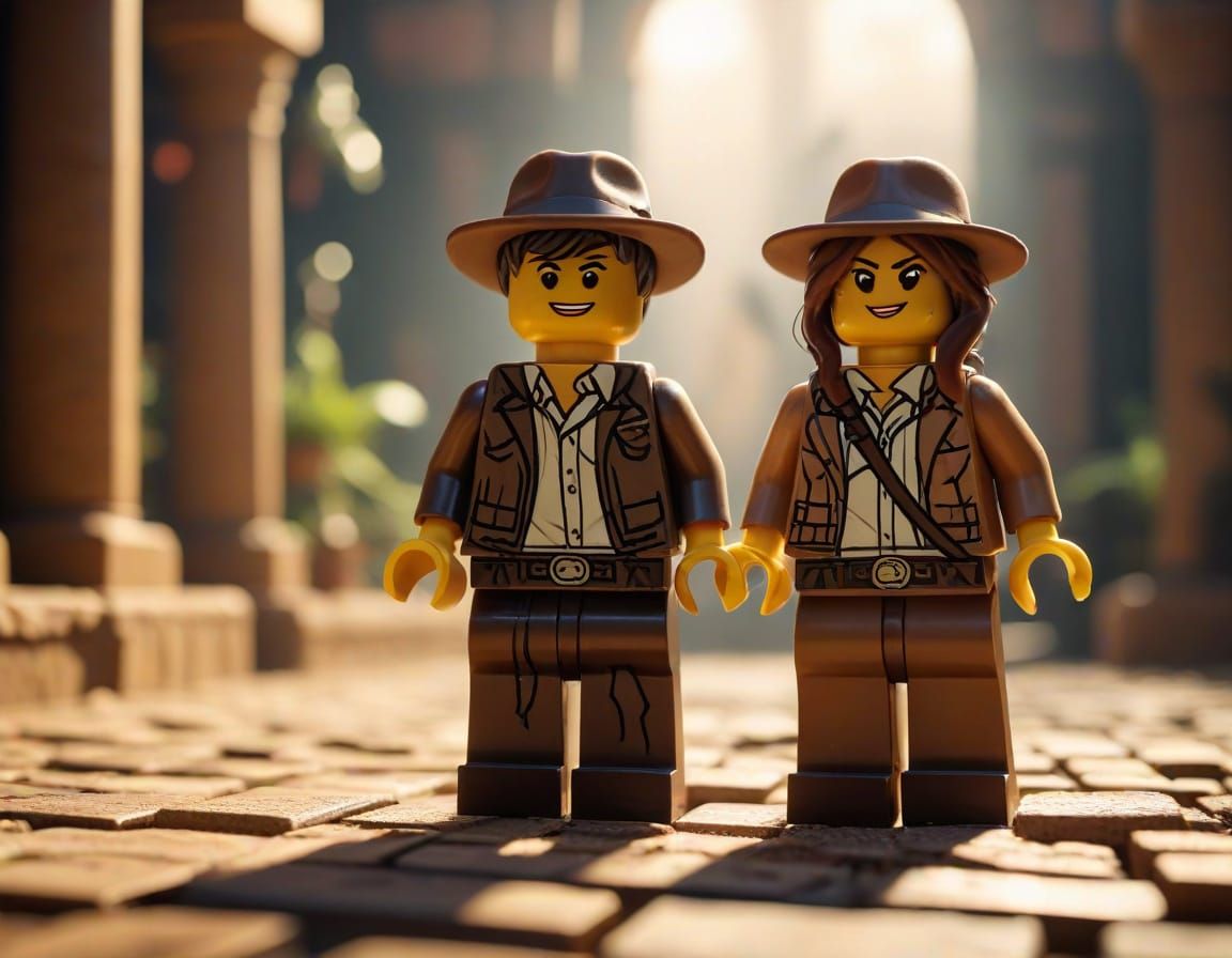 Indiana Jones and Lara Croft as Lego Adventurers in Ancient ...