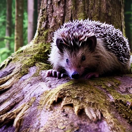 Armored Hedgehog Portrait in Dark Fantasy Style