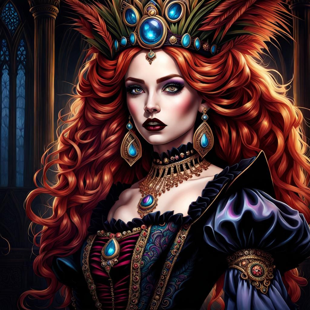 Gothic Alice Portrait in Hyper-Realistic Fantasy Art