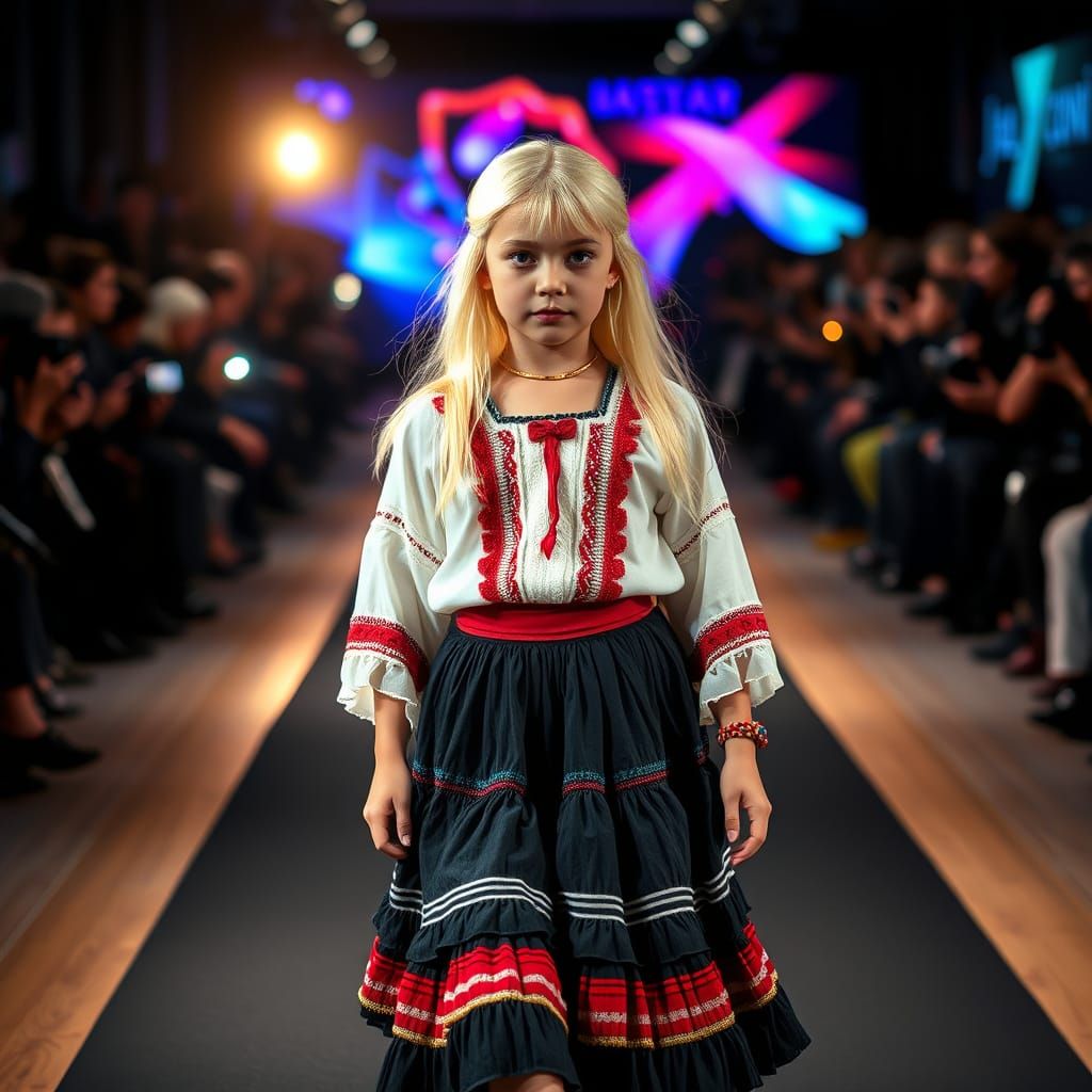 Wearing a revisited Andean pollera