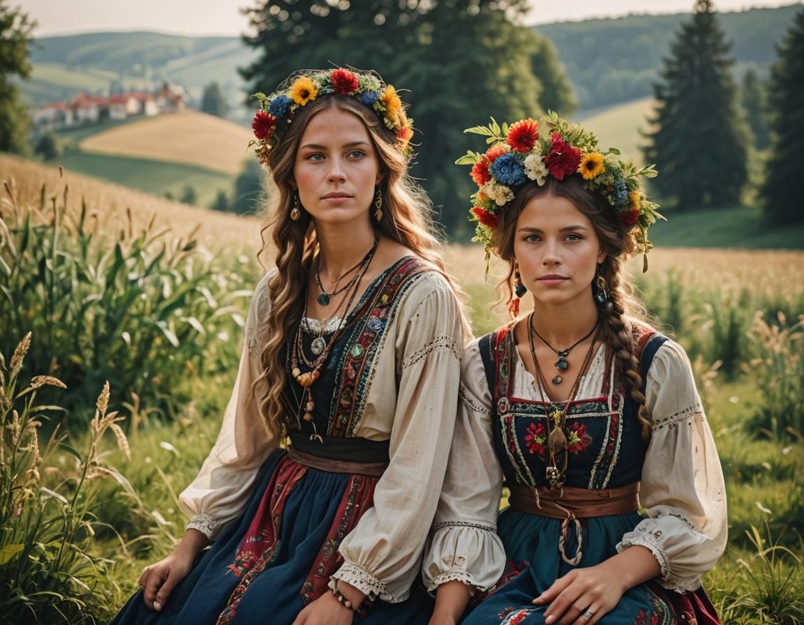 Bohemian Women in Historic Dress, Moravia