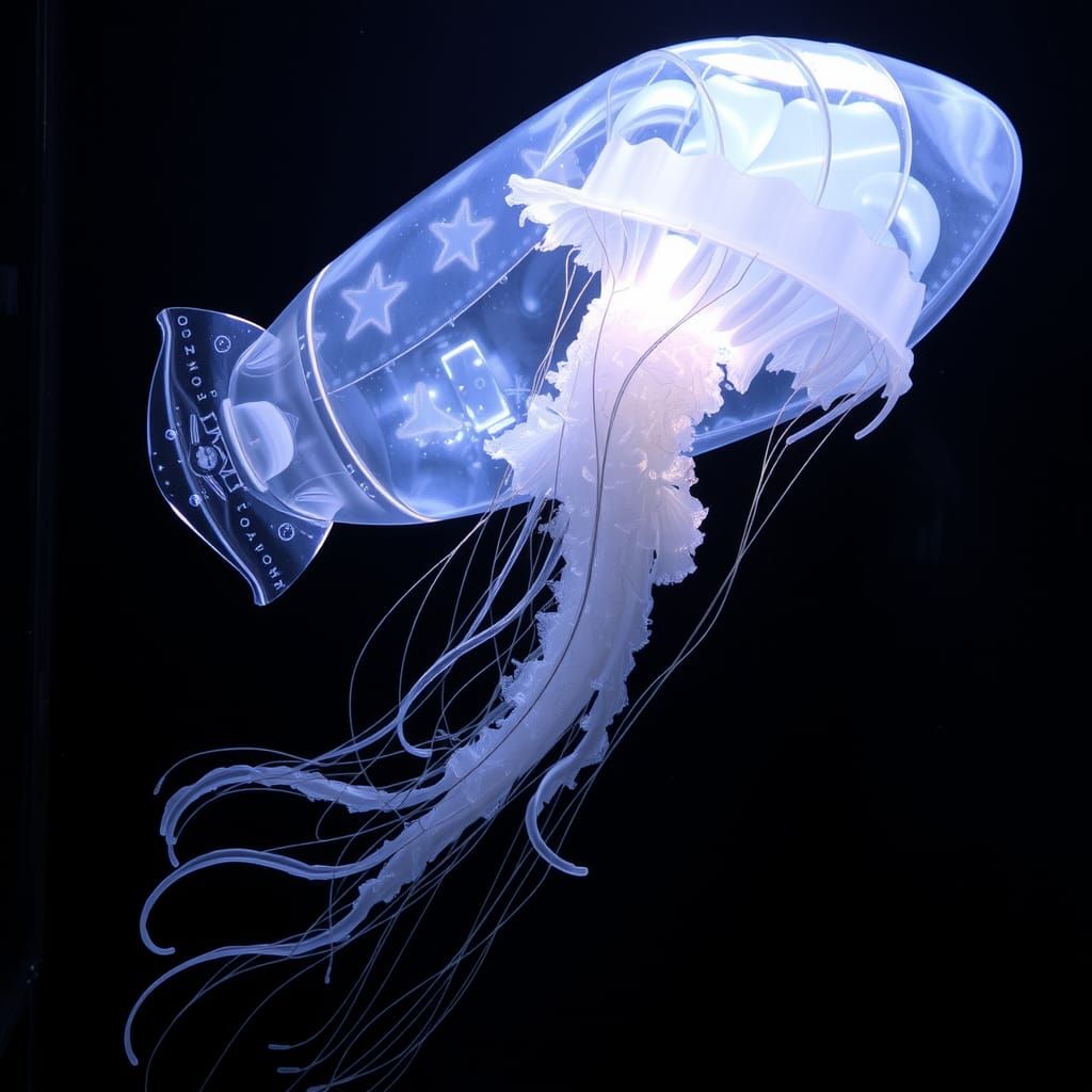 Translucent Jellyfish in Polycarbonate Submarine