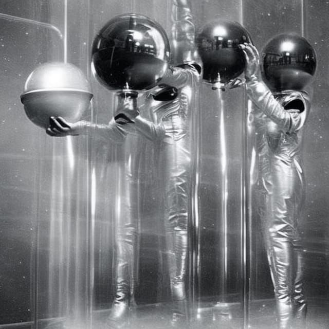 Kitten Androids in Retrofuturistic Space