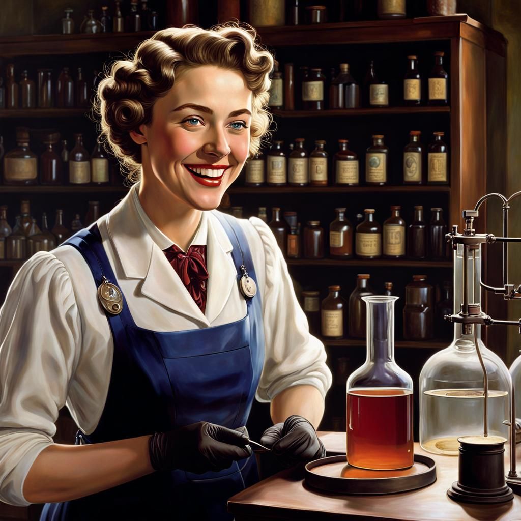 Maud Menten in her 20's or 30's, happy doing biochemistry in...