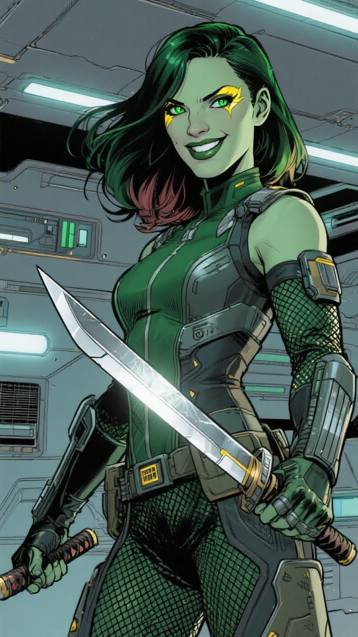 Gamora as Comic Book Art Character