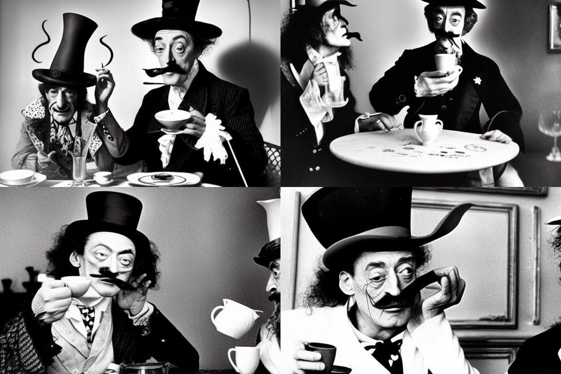 Salvador Dali and Mad Hatter Tea Party