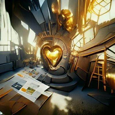 Simple Gold Heart Illustration