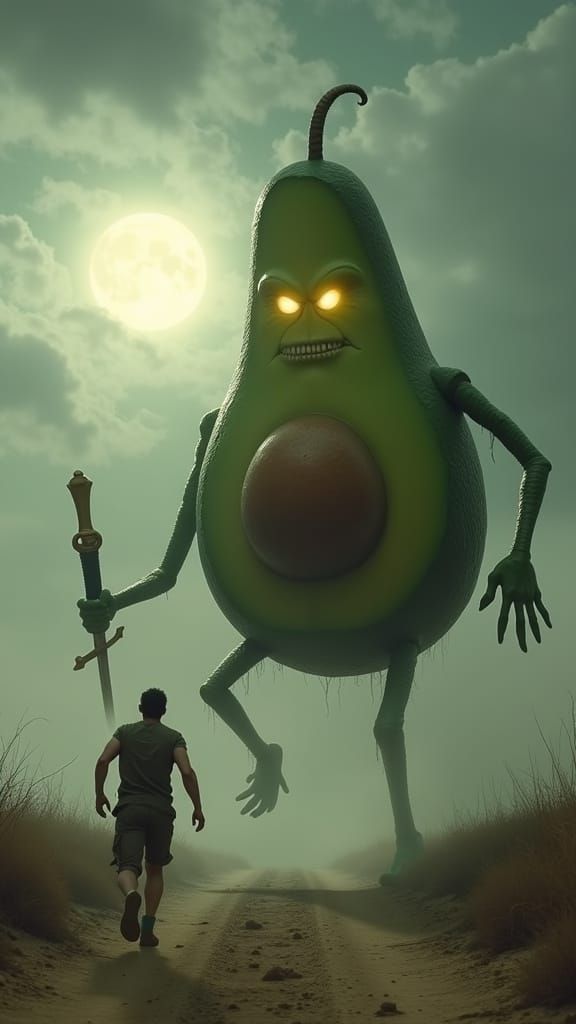 Nightmare: Man Chased by Giant Avocado Smoothie