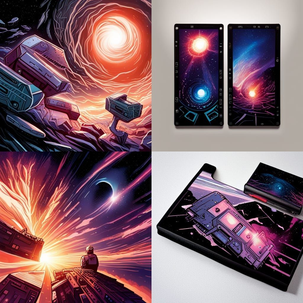 Audio Cassette in Space: Comic Book Art