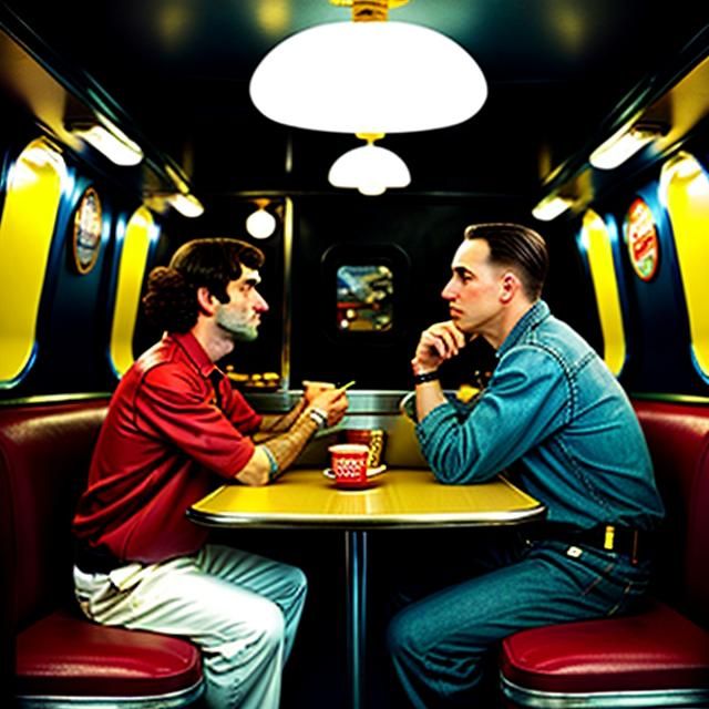 Space Thugs in a Retro Diner, Rockwell Style