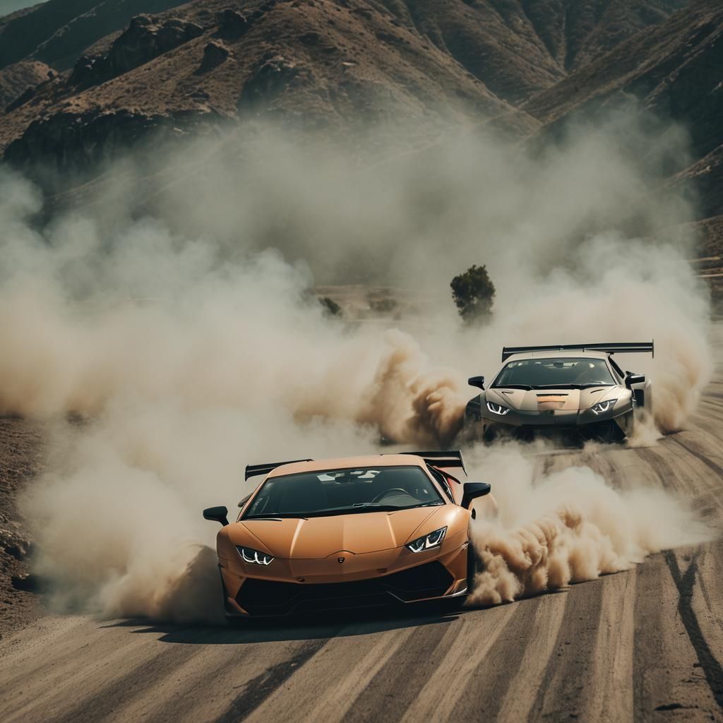 Lamborghini Drifting: Cinematic Film Still