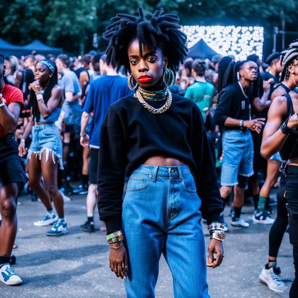 Music Festival Dance in Mixed Media Style