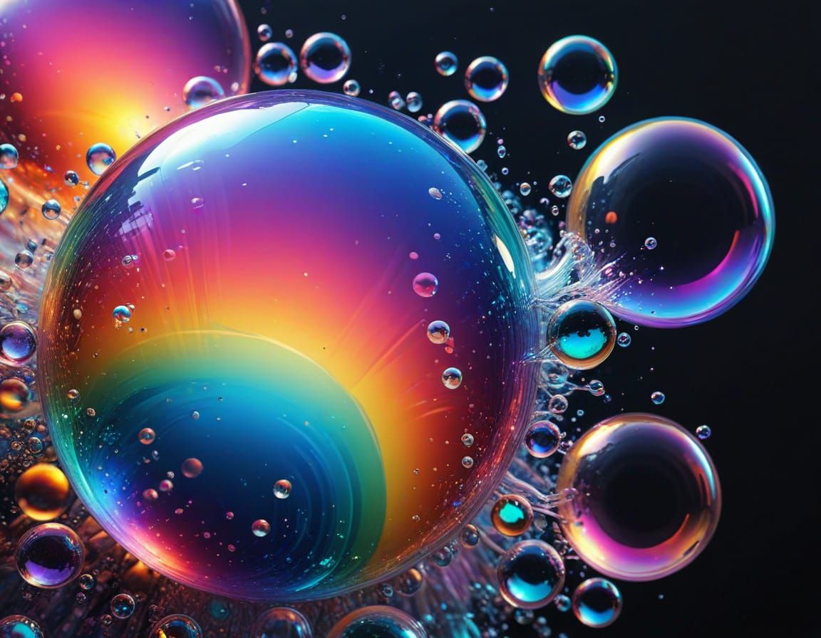 Iridescent Rainbow Bubble Background
