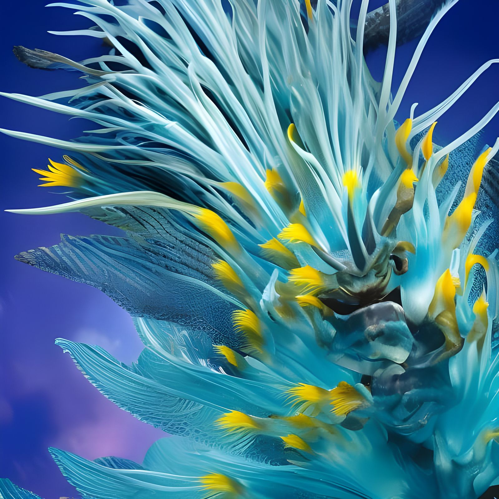 Realistic Glaucus Atlanticus in Bioluminescent Underwater Sc...