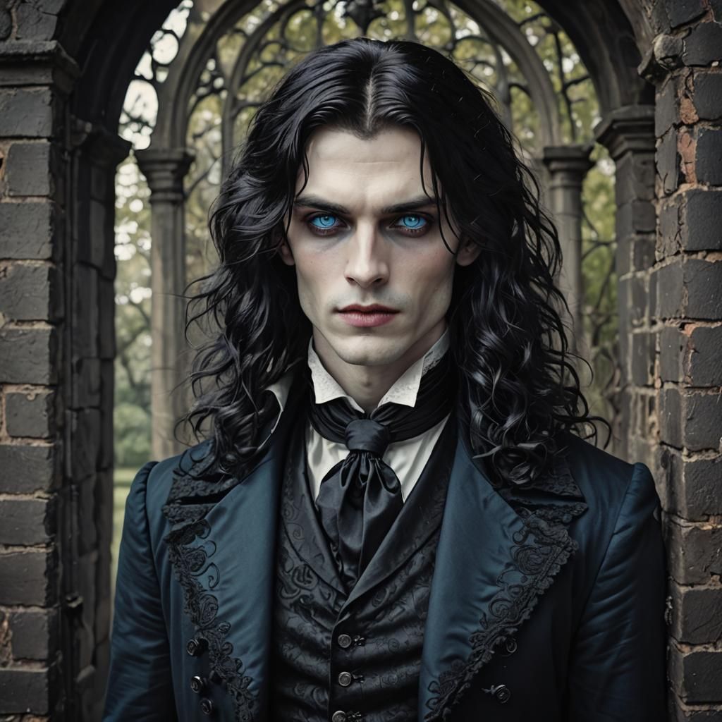 Handsome Vampire in Dark Victorian Attire