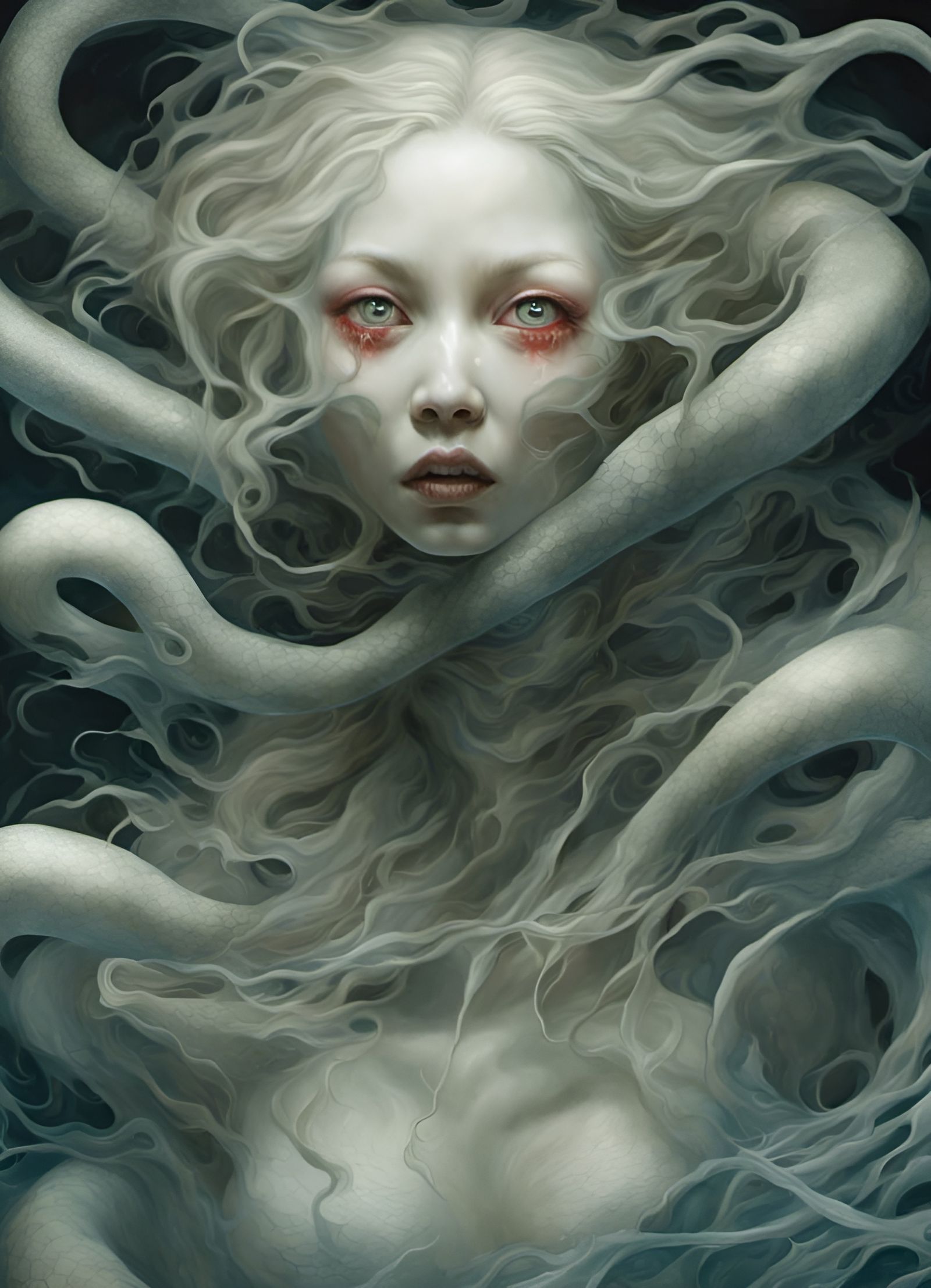 Terrifying Evil Mermaid Siren Portrait